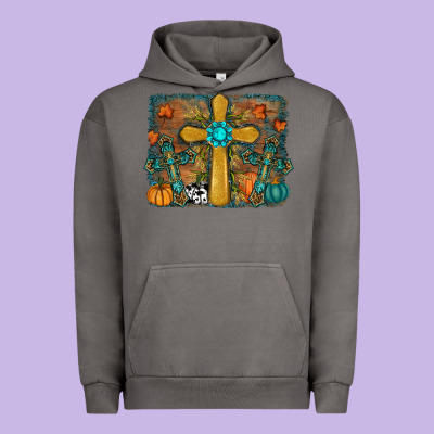 Fall Gemstone Cross Urban Hoodie Designed By Ranaportraitstore