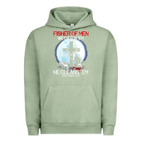 Pigment Oil Green fisher of men we catch  em he cleans  em matthew 4 19 Urban Hoodie - Craftify