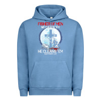 Pigment Pebble Blue fisher of men we catch  em he cleans  em matthew 4 19 Urban Hoodie - Craftify