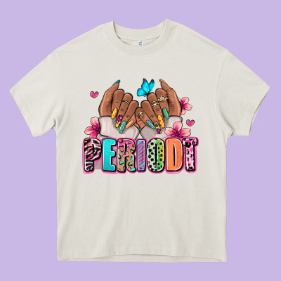 Periodt Afro Woman Nail Art Heavy Core Tee Designed By Ranaportraitstore