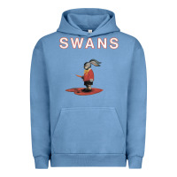 Pigment Pebble Blue Swans Urban Hoodie - Craftify