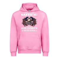 Fuchsia Pink proud wife of an air force veteran military vet spouse gifts premium m Urban Hoodie - Craftify