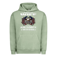 Pigment Oil Green proud wife of an air force veteran military vet spouse gifts premium m Urban Hoodie - Craftify