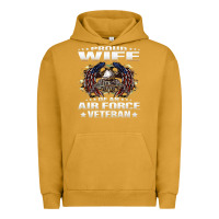 Pigment Peanut Butter proud wife of an air force veteran military vet spouse gifts premium m Urban Hoodie - Craftify