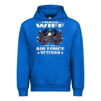 Cobalt proud wife of an air force veteran military vet spouse gifts premium m Urban Hoodie - Craftify