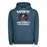 Pigment Midnight Navy proud wife of an air force veteran military vet spouse gifts premium m Urban Hoodie - Craftify