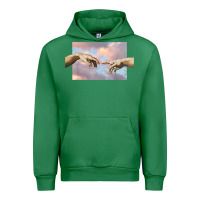 Emerald creation of adam hands aesthetic t shirt Urban Hoodie - InspiraDesign