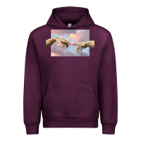 Mauve Wine creation of adam hands aesthetic t shirt Urban Hoodie - InspiraDesign