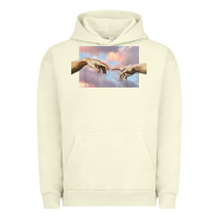 Pigment Pistachio creation of adam hands aesthetic t shirt Urban Hoodie - InspiraDesign