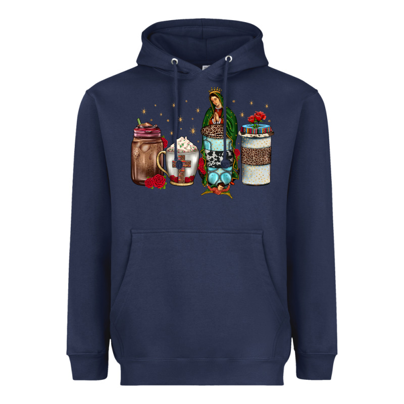 Our Lady Of Guadalupe Coffee Heavyweight Hoodie by JahusDesignShop | Teevron