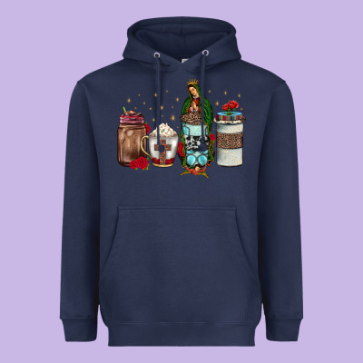 Our Lady Of Guadalupe Coffee Heavyweight Hoodie Designed By Jahusdesignshop