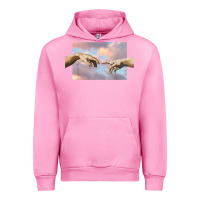 Fuchsia Pink creation of adam hands aesthetic t shirt Urban Hoodie - InspiraDesign