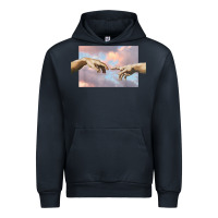Navy creation of adam hands aesthetic t shirt Urban Hoodie - InspiraDesign