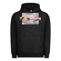 Pigment Black creation of adam hands aesthetic t shirt Urban Hoodie - InspiraDesign