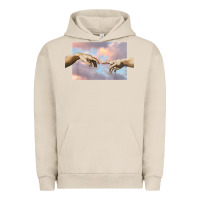 Pigment French Oak creation of adam hands aesthetic t shirt Urban Hoodie - InspiraDesign