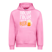 Fuchsia Pink Hocus Pocus I Need Beer To Focus Funny Halloween Witch 1 Urban Hoodie - InspiraDesign