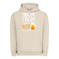 Pigment French Oak Hocus Pocus I Need Beer To Focus Funny Halloween Witch 1 Urban Hoodie - InspiraDesign