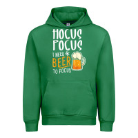 Emerald Hocus Pocus I Need Beer To Focus Funny Halloween Witch 1 Urban Hoodie - InspiraDesign