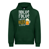 Forest Green Hocus Pocus I Need Beer To Focus Funny Halloween Witch 1 Urban Hoodie - InspiraDesign