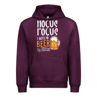 Mauve Wine Hocus Pocus I Need Beer To Focus Funny Halloween Witch 1 Urban Hoodie - InspiraDesign