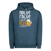 Pigment Midnight Navy Hocus Pocus I Need Beer To Focus Funny Halloween Witch 1 Urban Hoodie - InspiraDesign