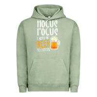 Pigment Oil Green Hocus Pocus I Need Beer To Focus Funny Halloween Witch 1 Urban Hoodie - InspiraDesign