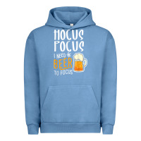 Pigment Pebble Blue Hocus Pocus I Need Beer To Focus Funny Halloween Witch 1 Urban Hoodie - InspiraDesign