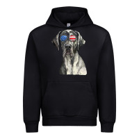 Black great dane sunglasses american usa flag 4th of july fourth t shirt Urban Hoodie - InspiraDesign