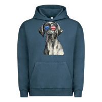 Pigment Midnight Navy great dane sunglasses american usa flag 4th of july fourth t shirt Urban Hoodie - InspiraDesign