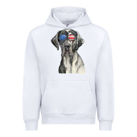 White great dane sunglasses american usa flag 4th of july fourth t shirt Urban Hoodie - InspiraDesign