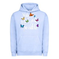 Pigment Grape Ice With God All Things Are Possible  Religious Butterfly Art Urban Hoodie - InspiraDesign