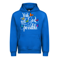 Cobalt With God All Things Are Possible  Religious Butterfly Art Urban Hoodie - InspiraDesign