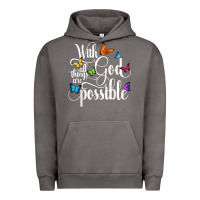 With God All Things Are Possible  Religious Butterfly Art Urban Hoodie | Teevron