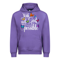 Tulip With God All Things Are Possible  Religious Butterfly Art Urban Hoodie - InspiraDesign