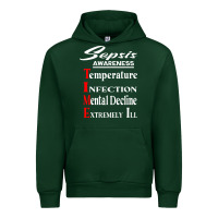 Forest Green Sepsis Awareness  Know Sepsis Signs  Sepsis Surviv Urban Hoodie - InspiraDesign