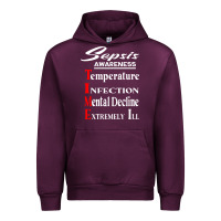 Mauve Wine Sepsis Awareness  Know Sepsis Signs  Sepsis Surviv Urban Hoodie - InspiraDesign