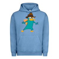 Pigment Pebble Blue Perry The Platypus Urban Hoodie - InspiraDesign