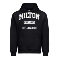 Black milton delaware de vintage state athletic style t shirt Urban Hoodie - InspiraDesign