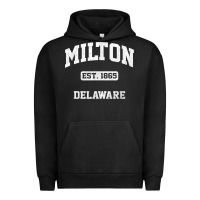Pigment Black milton delaware de vintage state athletic style t shirt Urban Hoodie - InspiraDesign