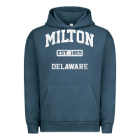 Pigment Midnight Navy milton delaware de vintage state athletic style t shirt Urban Hoodie - InspiraDesign