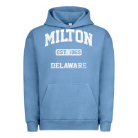 Pigment Pebble Blue milton delaware de vintage state athletic style t shirt Urban Hoodie - InspiraDesign