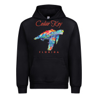 Black Cedar Key Florida Watercolor Sea Turtle Sweatshirt Urban Hoodie - InspiraDesign