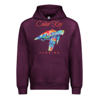 Mauve Wine Cedar Key Florida Watercolor Sea Turtle Sweatshirt Urban Hoodie - InspiraDesign