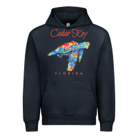 Navy Cedar Key Florida Watercolor Sea Turtle Sweatshirt Urban Hoodie - InspiraDesign