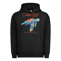 Pigment Black Cedar Key Florida Watercolor Sea Turtle Sweatshirt Urban Hoodie - InspiraDesign