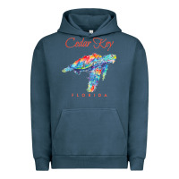 Pigment Midnight Navy Cedar Key Florida Watercolor Sea Turtle Sweatshirt Urban Hoodie - InspiraDesign