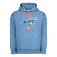 Pigment Pebble Blue Cedar Key Florida Watercolor Sea Turtle Sweatshirt Urban Hoodie - InspiraDesign