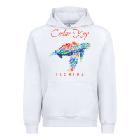 White Cedar Key Florida Watercolor Sea Turtle Sweatshirt Urban Hoodie - InspiraDesign