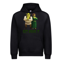 Black Shrek Fiona & Shrek Get Ogre It Text Poster Urban Hoodie - InspiraDesign