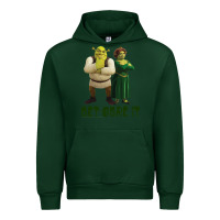 Forest Green Shrek Fiona & Shrek Get Ogre It Text Poster Urban Hoodie - InspiraDesign